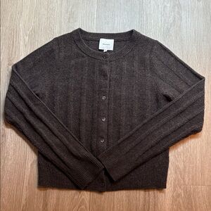 REFORMATION Chocolate Knit Cardigan